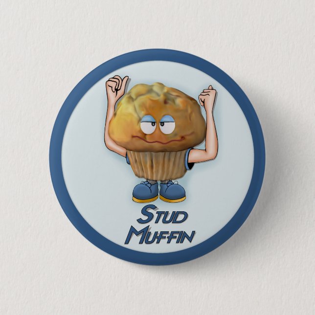 Chapa Redonda De 5 Cm Stud Muffin Humor (Anverso)