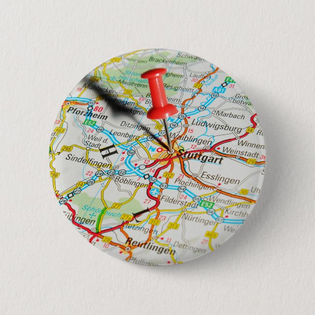 Chapa Redonda De 5 Cm Stuttgart, Alemania (Anverso)