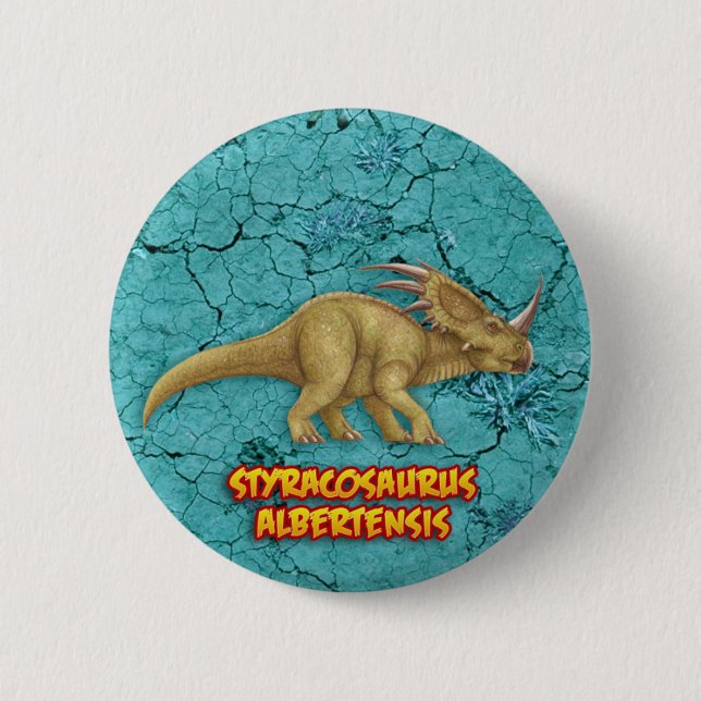 Chapa Redonda De 5 Cm Styracosaurus (Anverso)