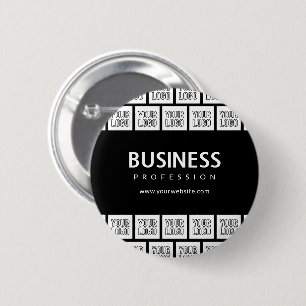 Chapa Redonda De 5 Cm Su logotipo patrón en mosaico y nombre comercial e