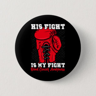 Chapa Redonda De 5 Cm Su Lucha Es Mi Lucha. Cáncer de sangre de boxeo de