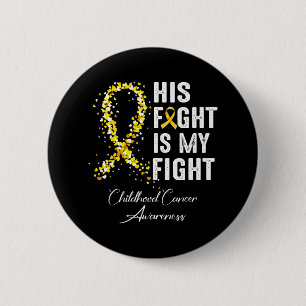 Chapa Redonda De 5 Cm Su lucha es mi lucha Cinta de Oro Cáncer Infantil