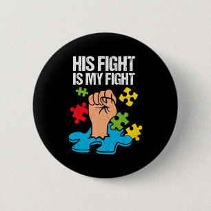 Chapa Redonda De 5 Cm Su lucha es mi lucha Conciencia del Autismo Apoyo