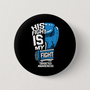 Chapa Redonda De 5 Cm Su lucha es mi lucha contra la diabetes diabética