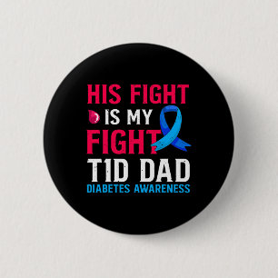 Chapa Redonda De 5 Cm Su Lucha Es Mi Lucha Contra La Diabetes T1d De Pap