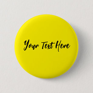 Chapa Redonda De 5 Cm Su texto aquí Personalizado letra de guión moderno