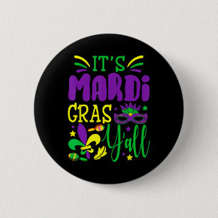 Chapa Redonda De 5 Cm Su traje de máscara de Fiesta Mardi Gras Yall Mard