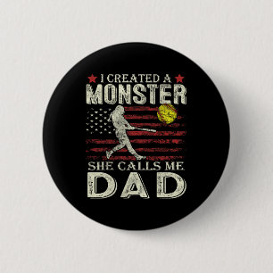 Chapa Redonda De 5 Cm Suave papá bandera de EE. UU. Creé un monstruo que