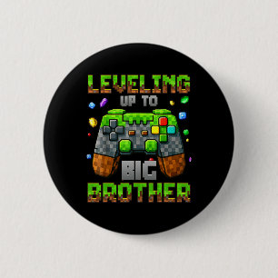 Chapa Redonda De 5 Cm Subiendo De Nivel A Hermano Mayor Para Niños Gamer