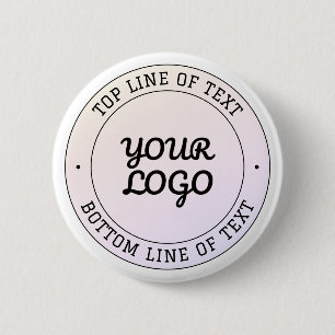 Chapa Redonda De 5 Cm Subir logotipo y texto personalizado Rosa meloco