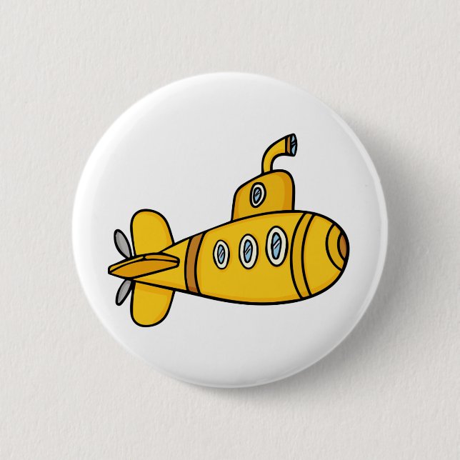 Chapa Redonda De 5 Cm Submarino amarillo del dibujo animado (Anverso)