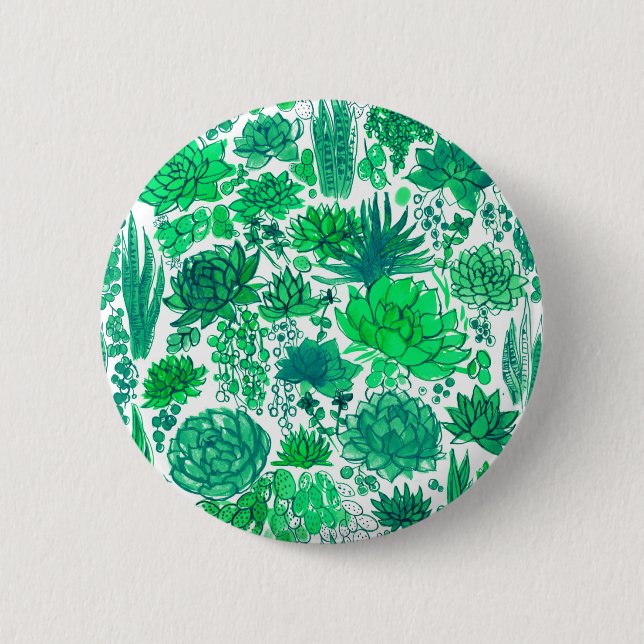 Chapa Redonda De 5 Cm Suculento jardín (Anverso)