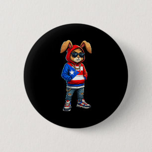 Chapa Redonda De 5 Cm Sudadera con capucha de la bandera de Puerto Rico