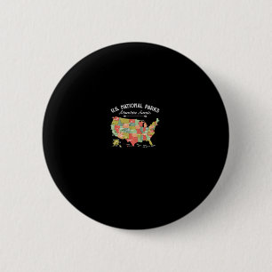 Chapa Redonda De 5 Cm Sudadera con Mapa de Parques Nacionales Camping Mu