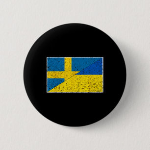 Chapa Redonda De 5 Cm Suecia Ucrania Bandera Sueca Nacionalidad Ucranian