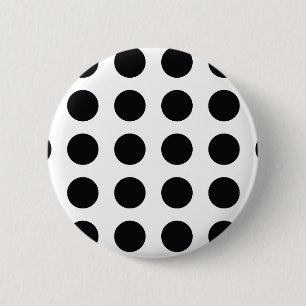 Chapa Redonda De 5 Cm sueño blanco y negro del polkadot