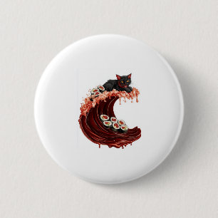 Chapa Redonda De 5 Cm Sueños de gato de sushi � comida japonesa exquisit