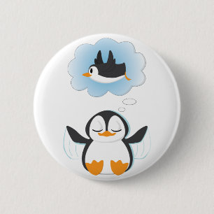 Chapa Redonda De 5 Cm Sueños del pingüino