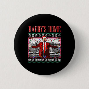 Chapa Redonda De 5 Cm Suéter feo de Navidad divertido Daddy's Home Trump