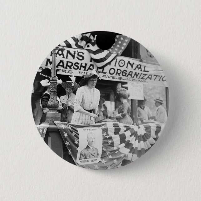 Chapa Redonda De 5 Cm Suffragette de Harriman de la margarita de (Anverso)