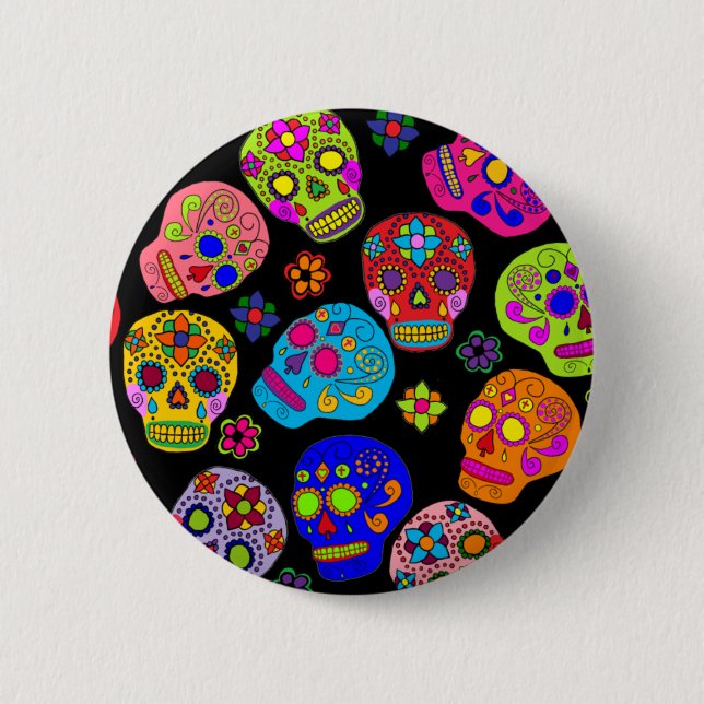 Chapa Redonda De 5 Cm Sugar Skull (Anverso)