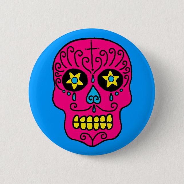 Chapa Redonda De 5 Cm Sugar Skull (Anverso)