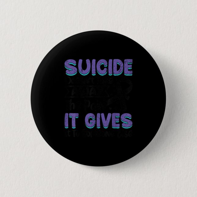 Chapa Redonda De 5 Cm Suicide Prevention Awareness Teal &amp; Purple Rib (Anverso)