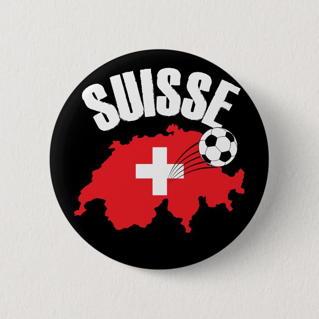 Chapa Redonda De 5 Cm Suisse Suiza Map Soccer (Anverso)