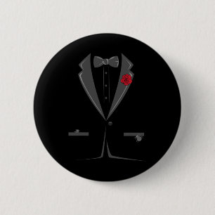 Chapa Redonda De 5 Cm Suit And Tie Tuxedo Bowtie Disfraces Halloween