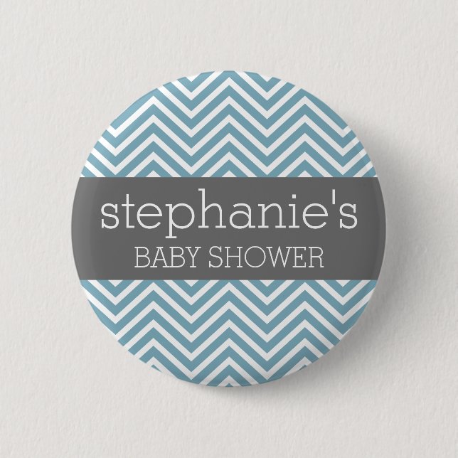 Chapa Redonda De 5 Cm Suite de Baby Shower azul y gris pastel (Anverso)