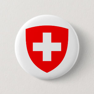 Chapa Redonda De 5 Cm Suiza país escudo armas símbolo emblema suizo