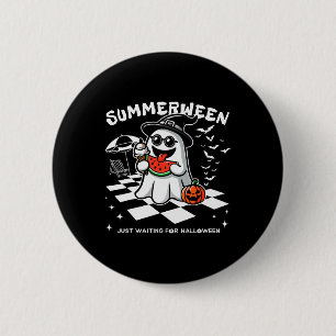 Chapa Redonda De 5 Cm Summerween Spooky Halloween Summer Vibes Calabaza