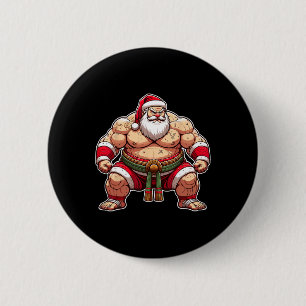 Chapa Redonda De 5 Cm Sumo Santa Luchador Japonés Japón Navidad Fría 