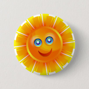 Chapa Redonda De 5 Cm Sun feliz