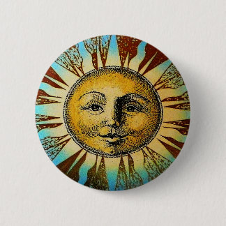 Chapa Redonda De 5 Cm Sun God Pin