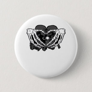 Chapa Redonda De 5 Cm Sunand~1 - Manos Skeleton Heart