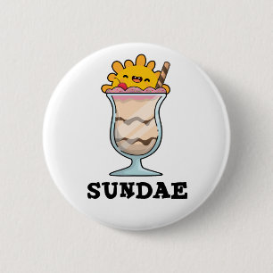 Chapa Redonda De 5 Cm Sundae Funny Sunday Ice Cream Pun