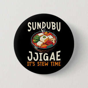 Chapa Redonda De 5 Cm Sundubu Jjigae Comida Asiática Comida Coreana