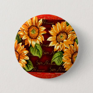 Chapa Redonda De 5 Cm Sunflower