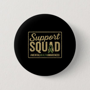 Chapa Redonda De 5 Cm Sunflower Hair Tee Support Squad Mental Health Awa