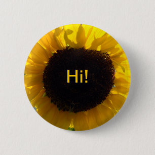 Chapa Redonda De 5 Cm Sunflower Sunshine Hello
