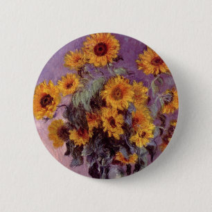 Chapa Redonda De 5 Cm Sunflowers de Claude Monet