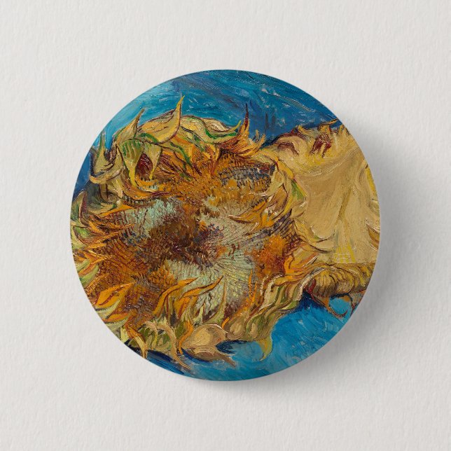 Chapa Redonda De 5 Cm Sunflowers de Van Gogh Painting Art (Anverso)