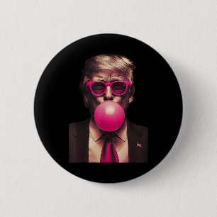 Chapa Redonda De 5 Cm Sungles rosas Trump Bubble Gum Shirt 2024 Voto por