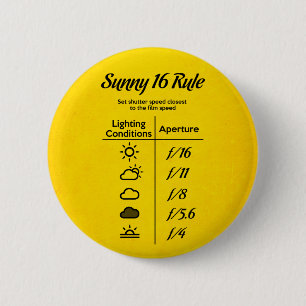 Chapa Redonda De 5 Cm Sunny 16 regla
