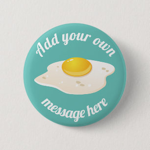 Chapa Redonda De 5 Cm Sunny Side Up Fried Egg Breakfast Personalizado Te