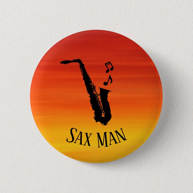Chapa Redonda De 5 Cm Sunset Sax Man Guay Funny Music Saxofhone (Anverso)