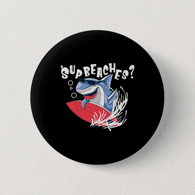 Chapa Redonda De 5 Cm Sup Bebe Funny Shark Summer Beach Lover Meme Va (Anverso)
