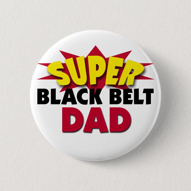 Chapa Redonda De 5 Cm Super Black Belt Dad (Anverso)