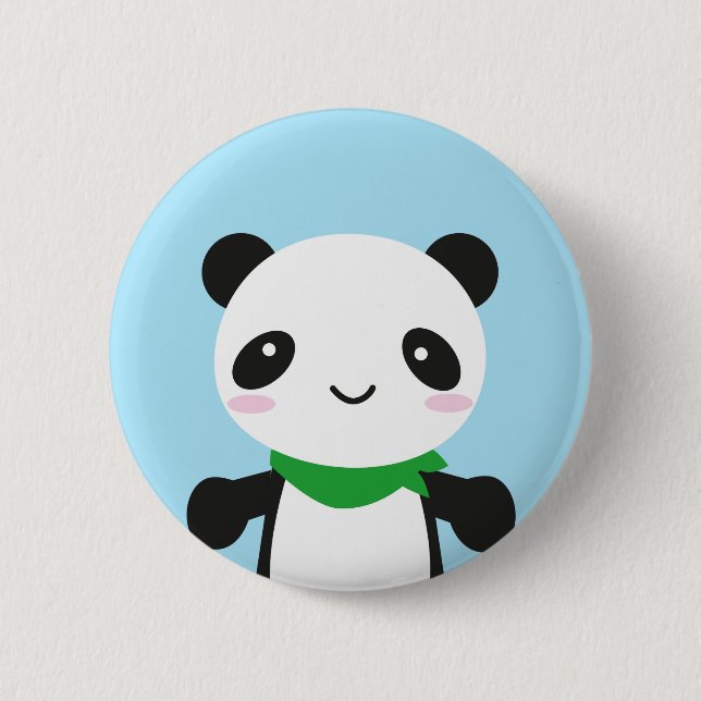 Chapa Redonda De 5 Cm Super Cute Kawaii Panda (Anverso)